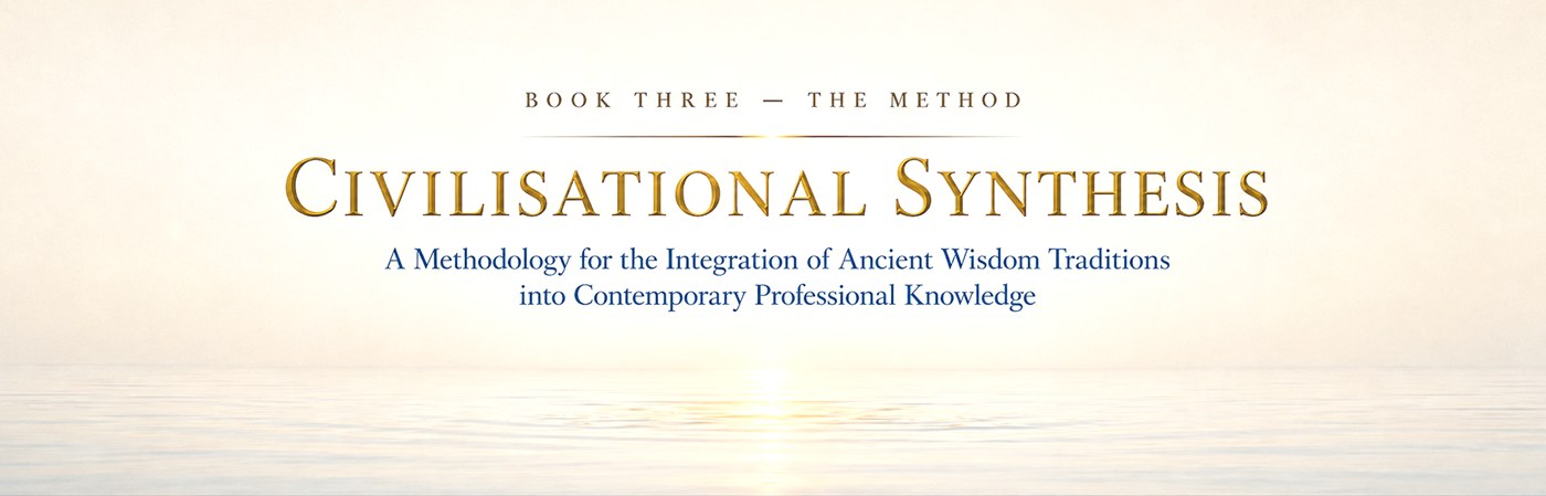 Book Three — The Method. Civilisational Synthesis — A Methodology for the Integration of Ancient Wisdom Traditions into Contemporary Professional Knowledge